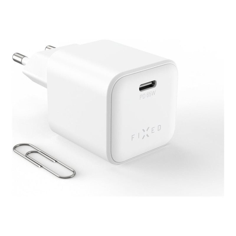 Fixed Mini GaN power adapter with USB-C output and PD support, 65W