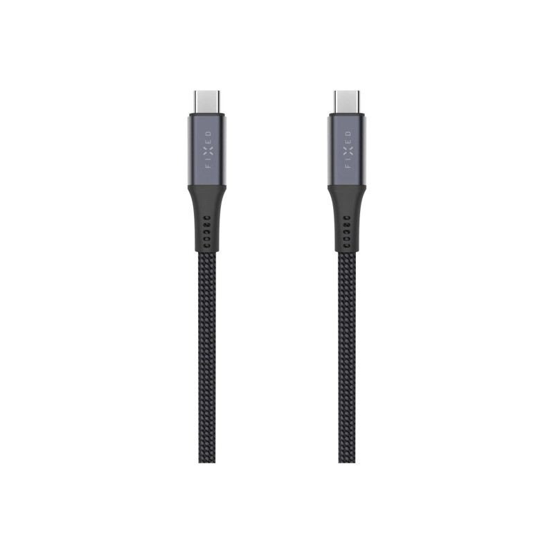 Fixed Braided Cable USB-C/USB-C, 2m, USB4 gen2 20Gbps, 4K 60Hz, 240W | FIXDBP-CC2-GR