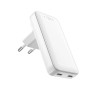 Fixed Slim Traveller 2xUSB-C Travel Charger with world adapters, GaN, 45W | White