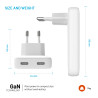 Fixed Slim 2xUSB-C Travel Charger, GaN, PD support