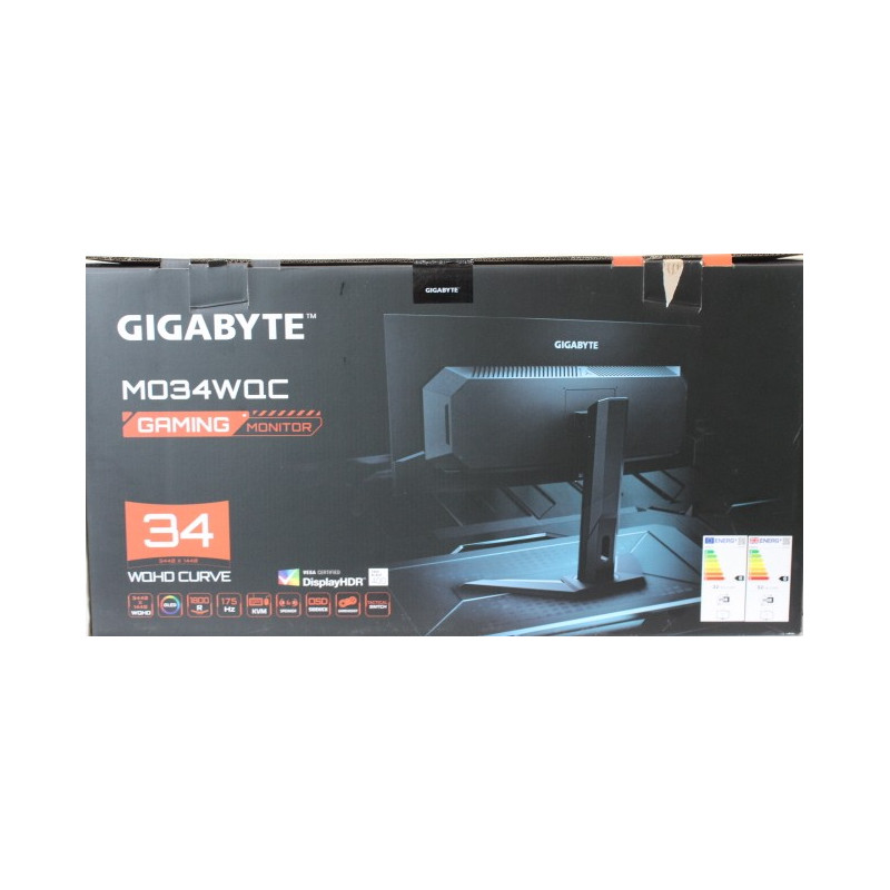 SALE OUT. GIGABYTE MONITOR 34" MO34WQC EK | SALE OUT. SALE OUT. MO34WQC EK1 | 34 " | OLED | WQHD | 175 Hz | 0.03 ms | 3440 x 144