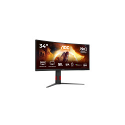 AOC CU34G4CA | 34 " | Fast VA | WQHD | 21:9 | 180 Hz | 1 ms | 3440 x 1440 pixels | 450 cd/m | HDMI ports quantity 2 | Black