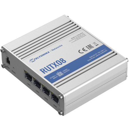 Teltonika | Industrial Router | RUTX08 | No Wi-Fi | 10/100/1000 Mbit/s | Ethernet LAN (RJ-45) ports 4 | Mesh Support No | MU-MiM