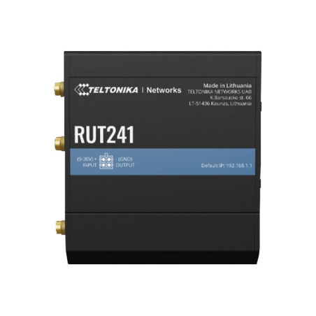 Teltonika | LTE Router | RUT241 | 802.11n | 10/100 Mbit/s | Ethernet LAN (RJ-45) ports 1 | Mesh Support No | MU-MiMO No | 2G/3G/