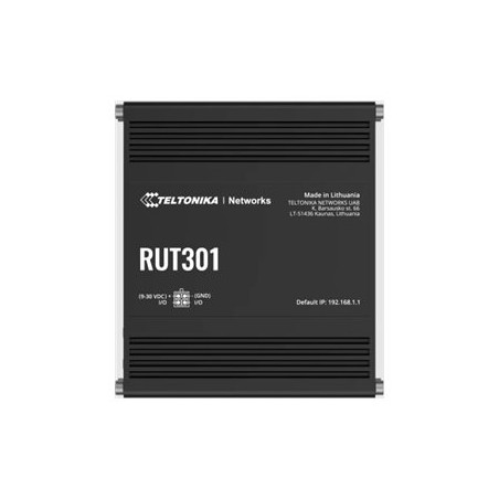 Teltonika | Ethernet Router | RUT301 | No Wi-Fi | 10/100 Mbit/s | Ethernet LAN (RJ-45) ports 5 | Mesh Support No | MU-MiMO No | 