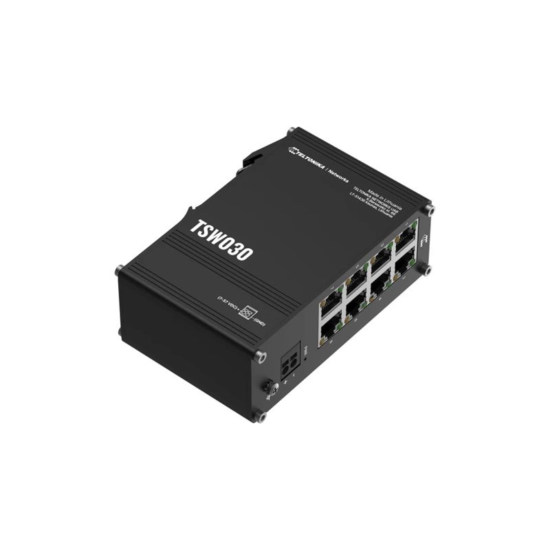 Teltonika | Switch | TSW030 | Unmanaged | DIN rail mountable | 10/100 Mbps (RJ-45) ports quantity 8 | Power supply type 2-pin in