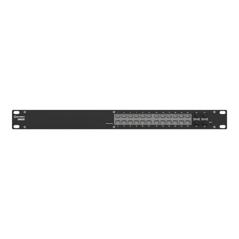 Teltonika SWM281 L2+ managed switch, 19"" Rack, 24xGbE, 4xSFP