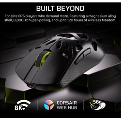 Corsair SABRE V2 PRO | Gaming Mouse | Wireless/Wired | 2.4GHz, Bluetooth, USB-C | Black