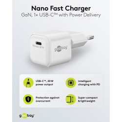 Goobay 20 W USB-C PD GaN Fast Charger Nano | USB-C