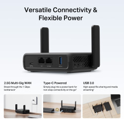 Mercusys AX3000 Travel Router | MR84X-Travel | 802.11a | 574/2402 Mbit/s | 10/100/1000 Mbit/s | Ethernet LAN (RJ-45) ports 1 | M
