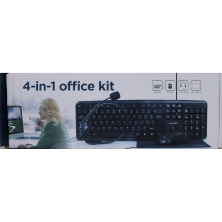 SALE OUT. Gembird KBS-UO4-01 Multimedia office set, black, US-Layout | SALE OUT. | Gembird 4-in-1 Multimedia office set | KBS-UO