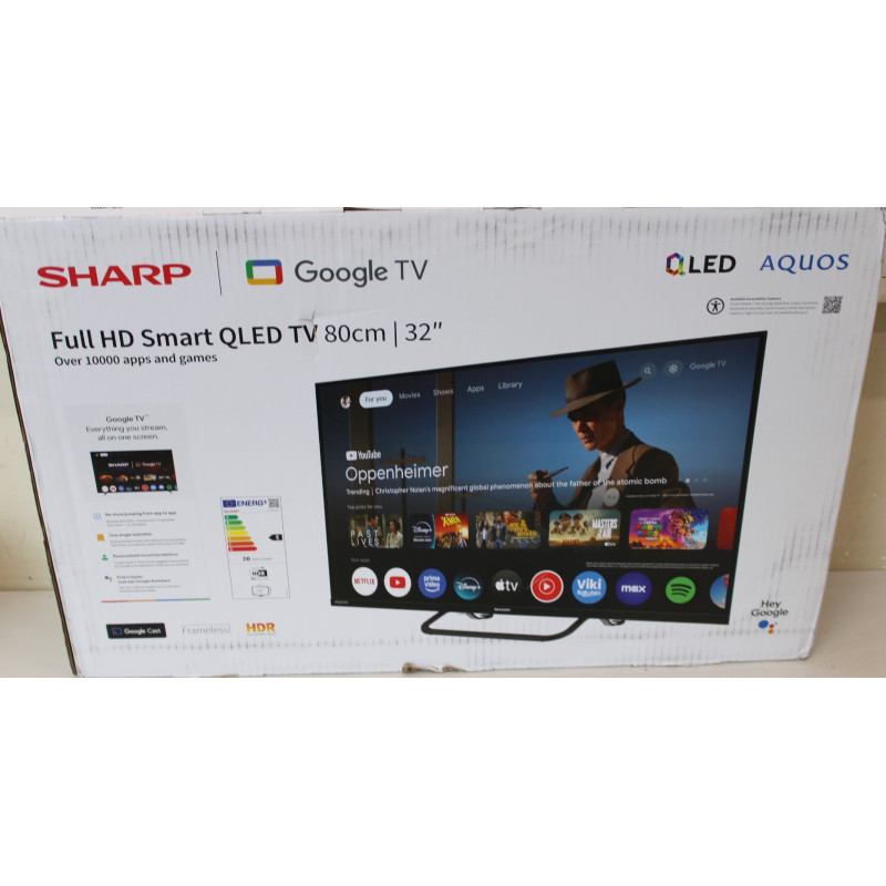 SALE OUT. Sharp 32HF3865E 32" (81cm) QLED Full HD Google TV | SALE OUT. | Sharp 32HF3865E | 32 | Smart TV | Google TV | DAMAGED 