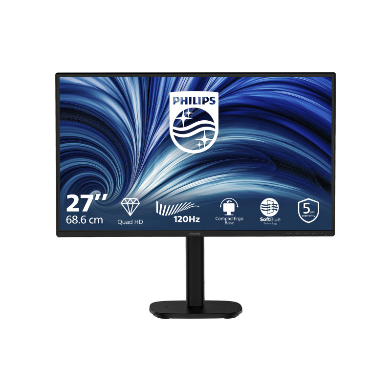 Philips 27B2N3500/00 | 27 " | IPS | QHD | 16:9 | 120 Hz | 2560 x 1440 pixels | HDMI ports quantity 2 | Black