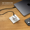 Fixed GaN Network Charger Mini with 2xUSB-C and USB output, PD support, 100 W, white | FIXCG100M-2C1A-WH