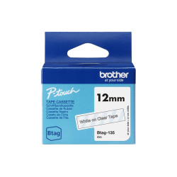 Brother BTAG-135 | White on Clear | Btag