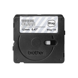Brother BTAG-135 | White on Clear | Btag