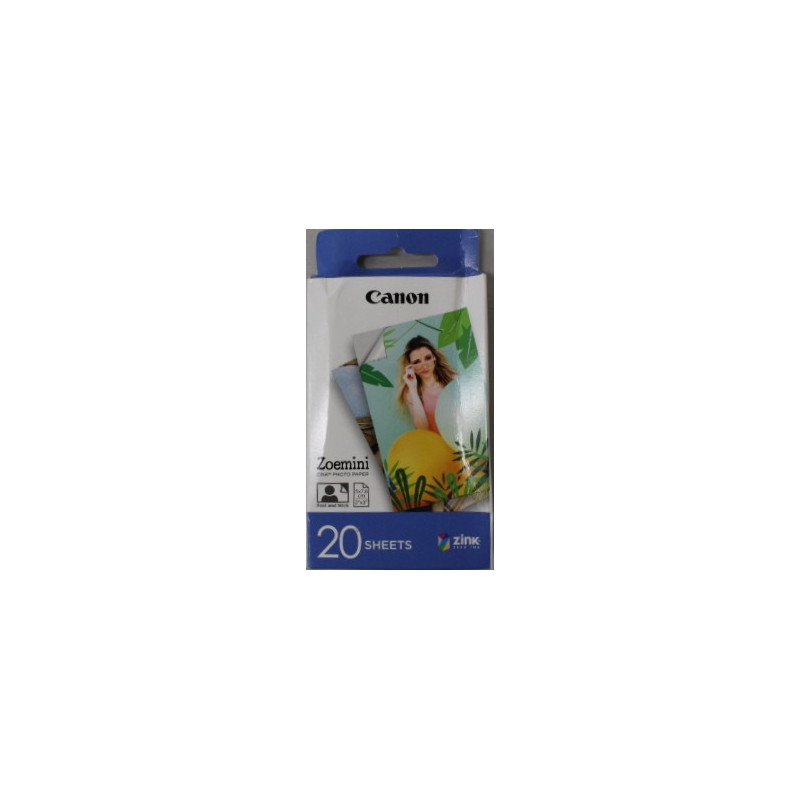 SALE OUT. 20 sheets | ZP-2030 | Photo Paper | White | 5 x 7.6 cm | DAMAGED PACKAGING
