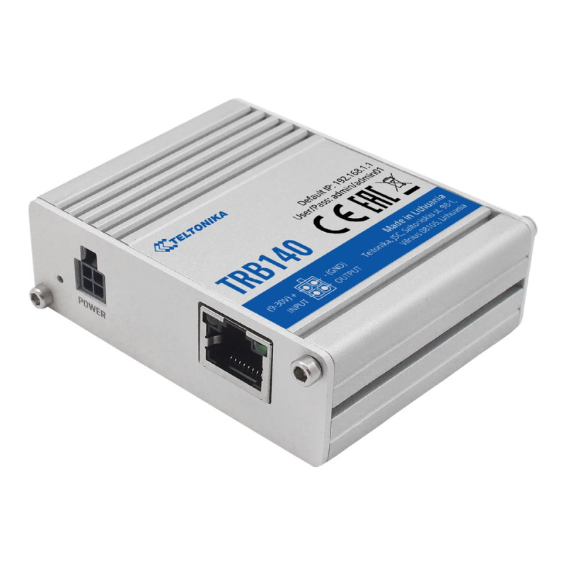 Teltonika | LTE Router | TRB140 | No Wi-Fi | 10/100/1000 Mbit/s | Ethernet LAN (RJ-45) ports 1 | Mesh Support No | MU-MiMO No | 
