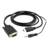 Cablexpert HDMI to VGA and Audio Adapter Cable, Single Port, 1.8m, Black | Cablexpert