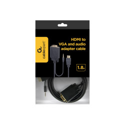Cablexpert HDMI to VGA and Audio Adapter Cable, Single Port, 1.8m, Black | Cablexpert