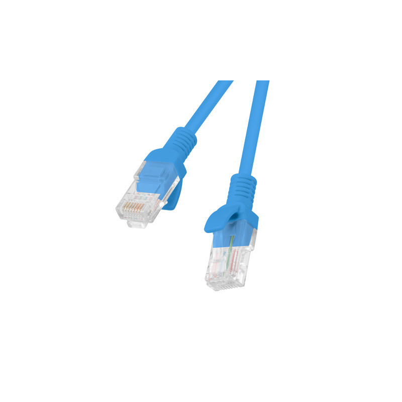 Lanberg Patchcord CAT.5E UTP 0.25M fluke passed 10-pack, Blue | PCU5-20CC-0025-B