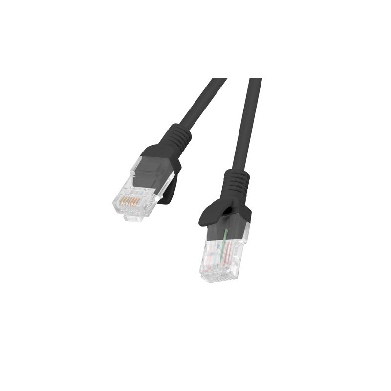 Lanberg Patchcord CAT.5E UTP 0.5M fluke passed 10-pack, Black | PCU5-20CC-0050-BK