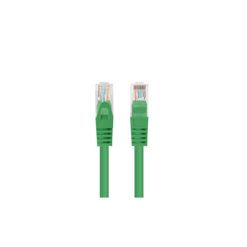 Lanberg Patchcord CAT.6 UTP 1M fluke passed 10-pack, Green | PCU6-20CC-0100-G