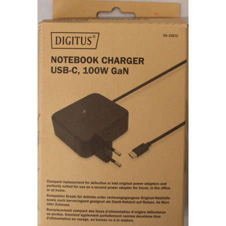 SALE OUT. Digitus Notebook Charger USB-C, 100W GaN / | SALE OUT. Digitus Notebook Charger USB-C, 100W | DA-10072 | DAMAGED PACKA