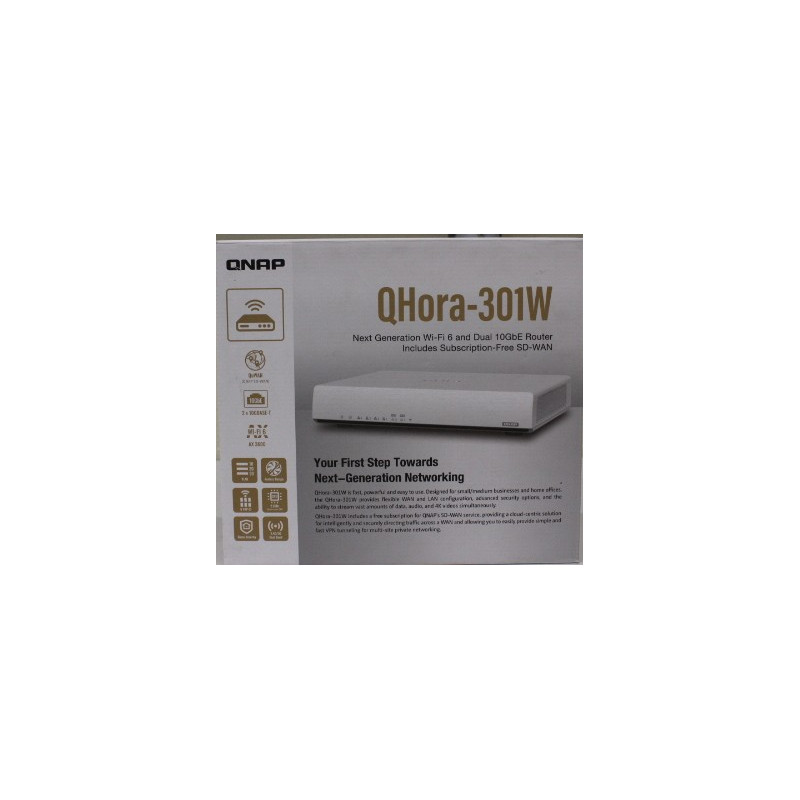 SALE OUT. QNAP QHora-301W WiFi 6 up to 3.5Gbps Speed AX optimized Quad-Core Processor 4x4 MU-MIMO & OFDMA 2* 10GbE (Multi-Gig) W