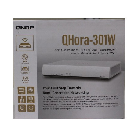SALE OUT. QNAP QHora-301W WiFi 6 up to 3.5Gbps Speed AX optimized Quad-Core Processor 4x4 MU-MIMO & OFDMA 2* 10GbE (Multi-Gig) W