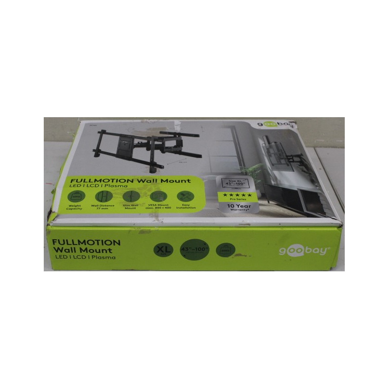 SALE OUT. Goobay TV wall mount Pro FULLMOTION (XL), Black | Goobay Wall mount | TV wall mount Pro FULLMOTION, XL | 43-100 " | Ma