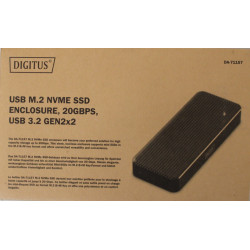 SALE OUT. | Digitus USB M.2 hard disk enclosure, SSD, external, NVMe, 20Gbps, USB 3.2 Gen2x2 | DA-71157 | DEMO