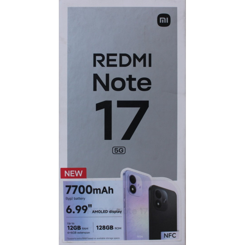 SALE OUT. Xiaomi Redmi Note 17 5G (Celestial Purple) 7.0" OLED 1080x2396/2.3GHz,128GB,6GB RAM/Android 16,WiFi,BT,5G,MZB0PTZEU | 