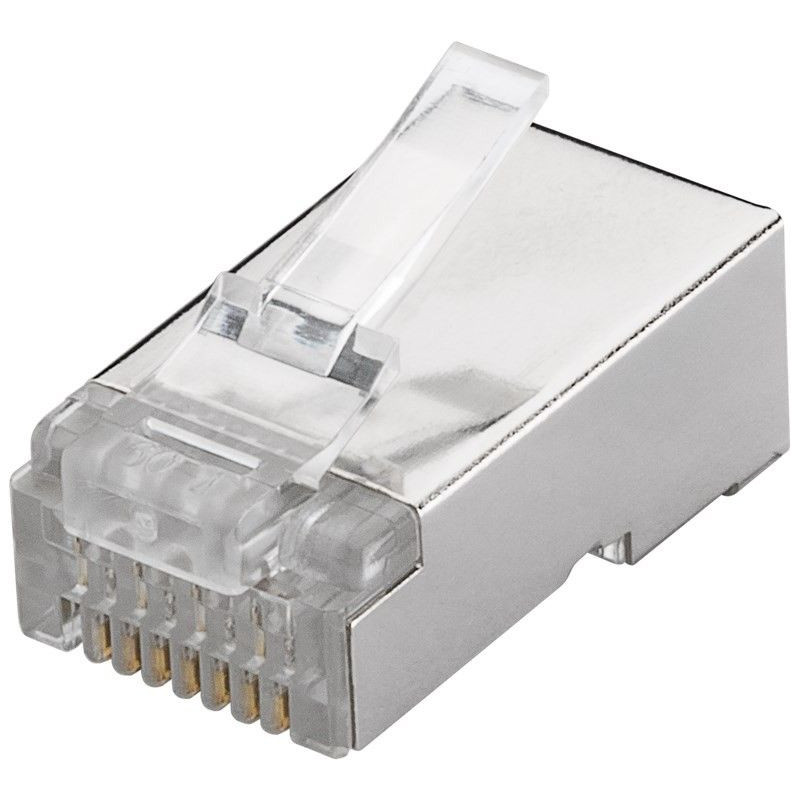 Goobay 93829 RJ45 plug, CAT 6 STP shielded | for round cable for stranded and solid inner conductor Technical specifications Con