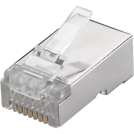 Goobay 93829 RJ45 plug, CAT 6 STP shielded | for round cable for stranded and solid inner conductor Technical specifications Con
