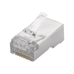 Goobay 93829 RJ45 plug, CAT 6 STP shielded | for round cable for stranded and solid inner conductor Technical specifications Con