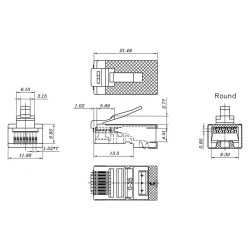 Goobay 93829 RJ45 plug, CAT 6 STP shielded | for round cable for stranded and solid inner conductor Technical specifications Con