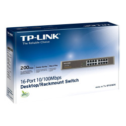 TP-LINK | Switch | TL-SF1016DS | Unmanaged | Desktop/Rackmountable | 10/100 Mbps (RJ-45) ports quantity 16 | Power supply type E