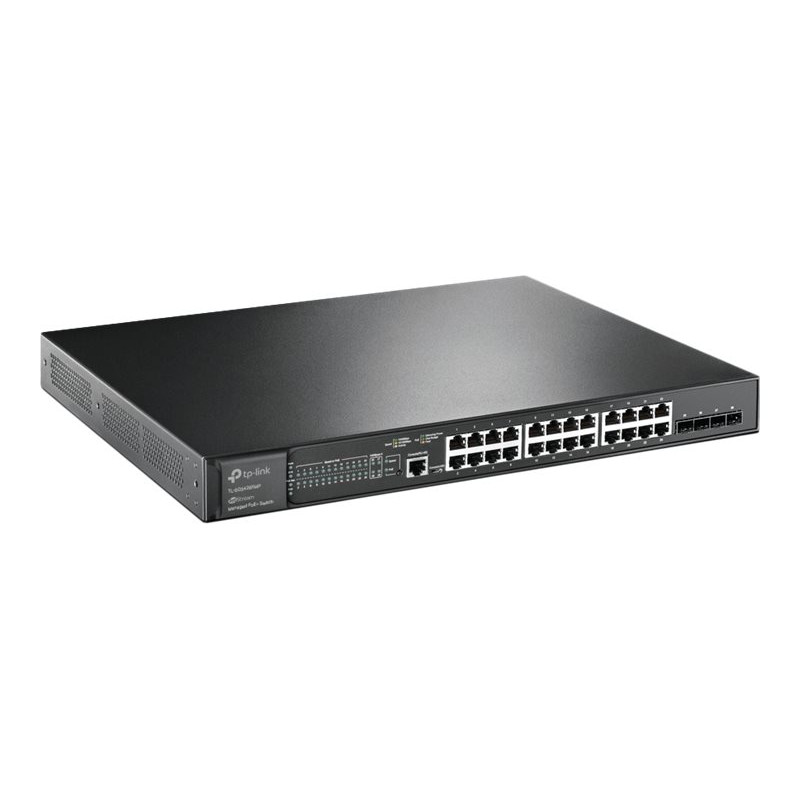 TP-LINK | 24-Port Gigabit and 4-Port 10GE SFP+ L2+ Managed Switch with 24-Port PoE+ | TL-SG3428XMP JetStream | Managed L2+ | Rac