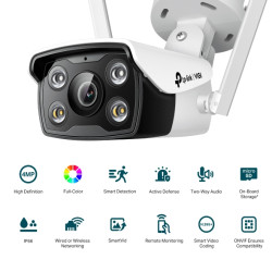 TP-LINK | VIGI 4MP Outdoor Full-Color Wi-Fi Network Camera | VIGI C340-W | Bullet | 4 MP | 4 mm | IP66 | H.265+/H.265/H.264+/H.2