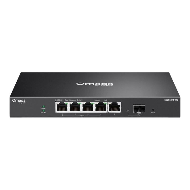 TP-LINK ES206XPP-M2 Omada 5-Port 2.5G BASE-T and 1-Port 10GE SFP+ Easy Managed Switch with 4-Port PoE++ | TP-LINK