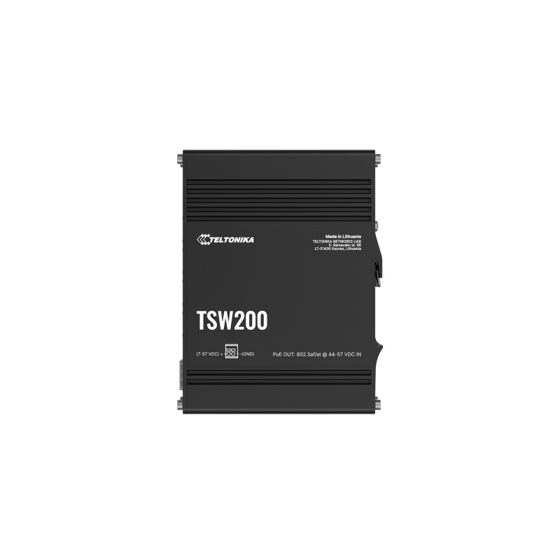 Teltonika | TSW200 | Industrial POE+ Ethernet Switch | DIN rail mountable | SFP ports quantity 2 | PoE+ ports quantity 8