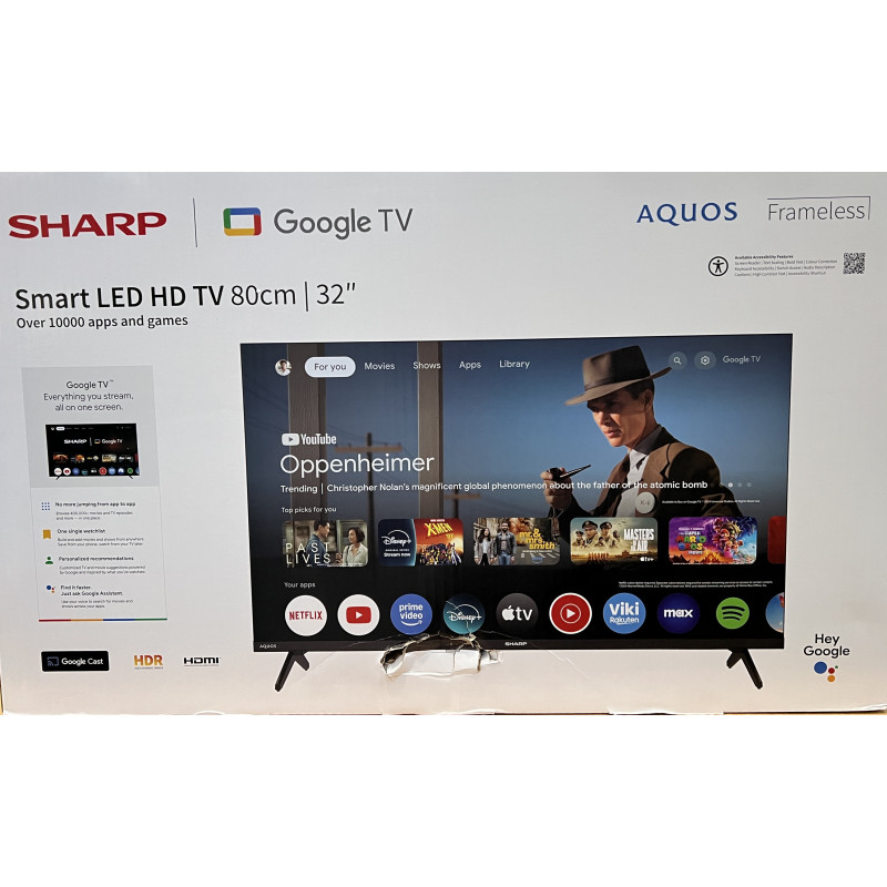 SALE OUT. Sharp 32HF2265E 32" (81cm) HD Ready Google TV | SALE OUT. Sharp 32HF2265E | 32 | Smart TV | Google TV | DAMAGED PACKAG