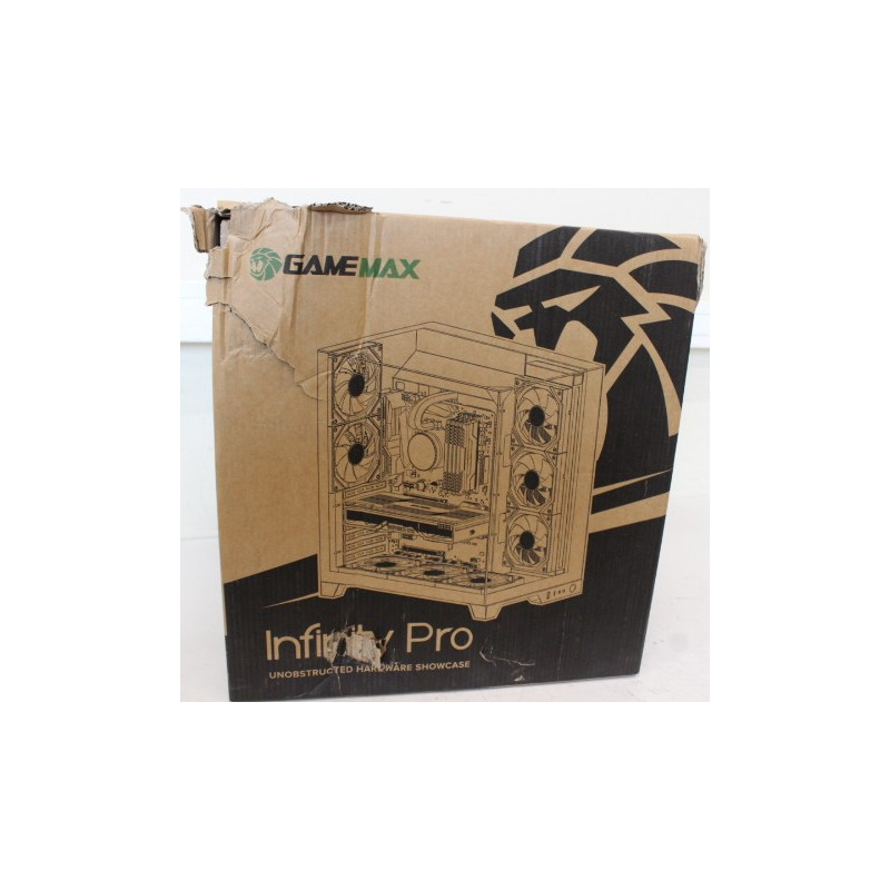 SALE OUT. Gamemax | Case | INFINITY PRO BK | ATX | Gamemax Case | INFINITY PRO BK | ATX | DAMAGED PACKAGING AND GLASS. DETACHED 