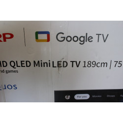 SALE OUT. Sharp 75JP7265E 75" (189cm) 4K Ultra HD QLED MiniLED Google TV, HARMAN/KARDON Speaker System | SALE OUT. Sharp 4K QLED