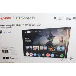 SALE OUT. Sharp 75JP7265E 75" (189cm) 4K Ultra HD QLED MiniLED Google TV, HARMAN/KARDON Speaker System | SALE OUT. Sharp 4K QLED