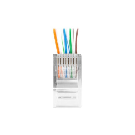 Lanberg RJ45 CAT.5E UTP PLUG 8P8C Pass through type (100 pcs), Transparent | Lanberg