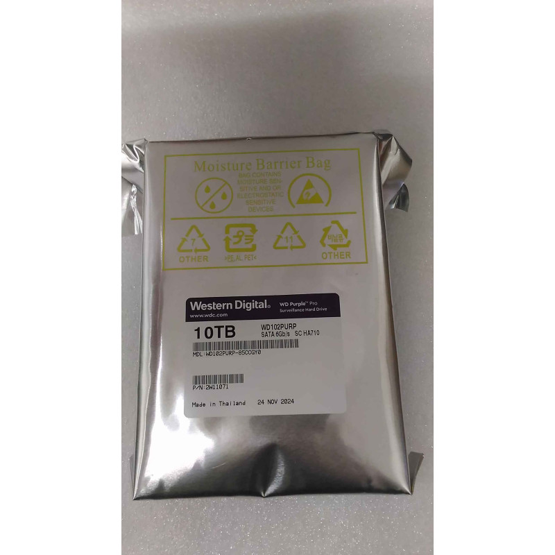 SALE OUT. Western Digital Smart Video Hard Drive | Purple Pro Surveillance | 7200 RPM | 10000 GB | REFURBISHED