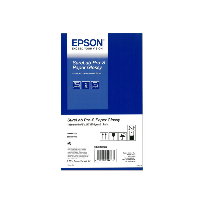 SureLab Pro-S Paper Glossy BP 6x65 2 rolls | C13S450062BP | Glossy | Variable Length / Special Camera Ratio, Panoramic / Banner,