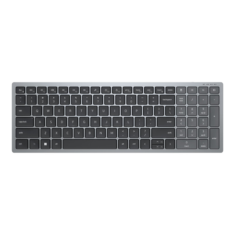 Dell | Keyboard | KB740 | Keyboard | Wireless | RU | Titan Gray | 2.4 GHz, Bluetooth 5.0 | 506 g